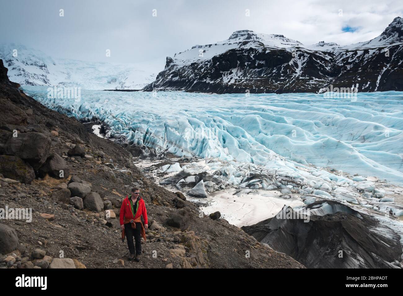 Das Skaftafell Ende des Vatnajökull Gletschers, Island Stockfoto