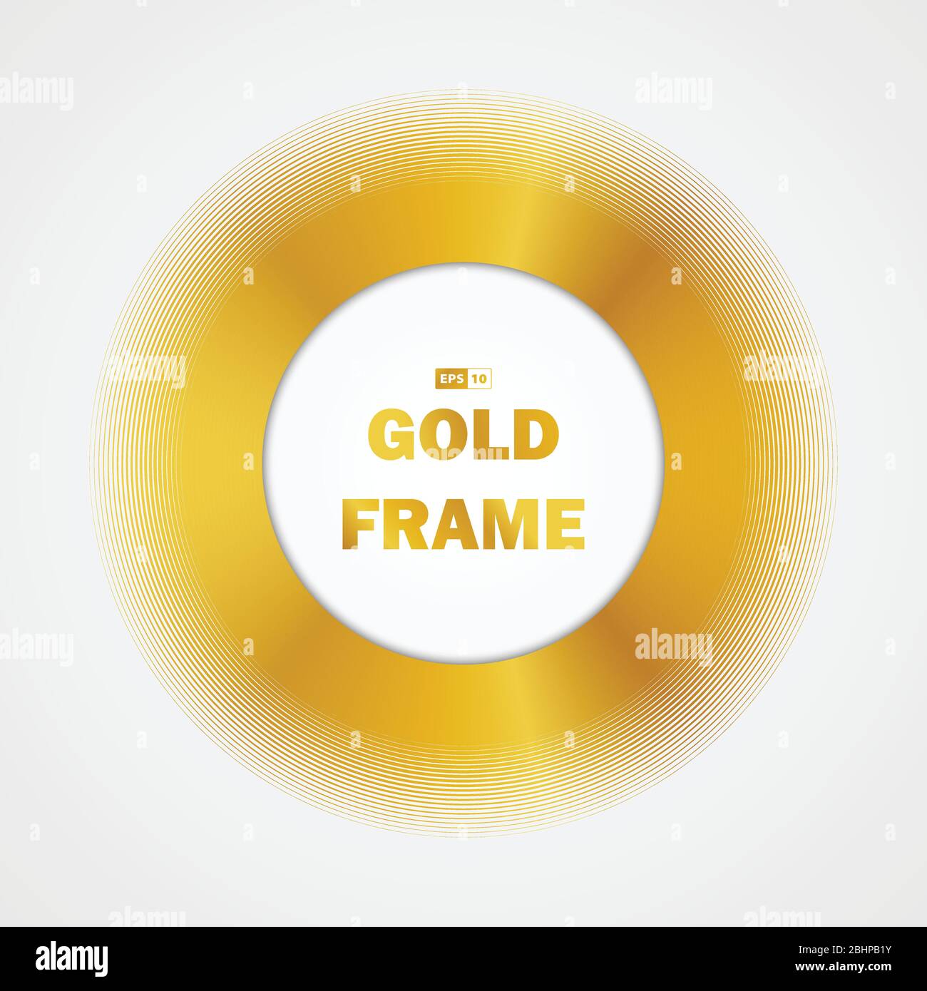 Abstrakt goldenen Kreis Rahmen Glanz Verlauf Design Element Hintergrund. Verwenden Sie für Anzeige, Poster, Grafik, Template-Design, Druck. Illustration Vektor eps Stock Vektor