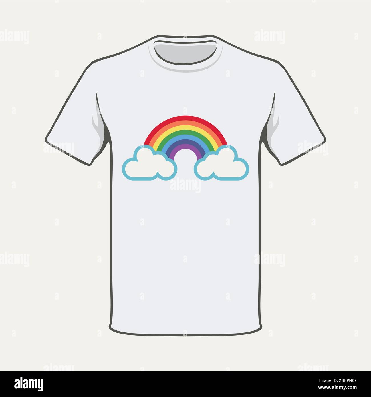 T-Shirt Rainbow Hope. Sommer 2020 Stock Vektor