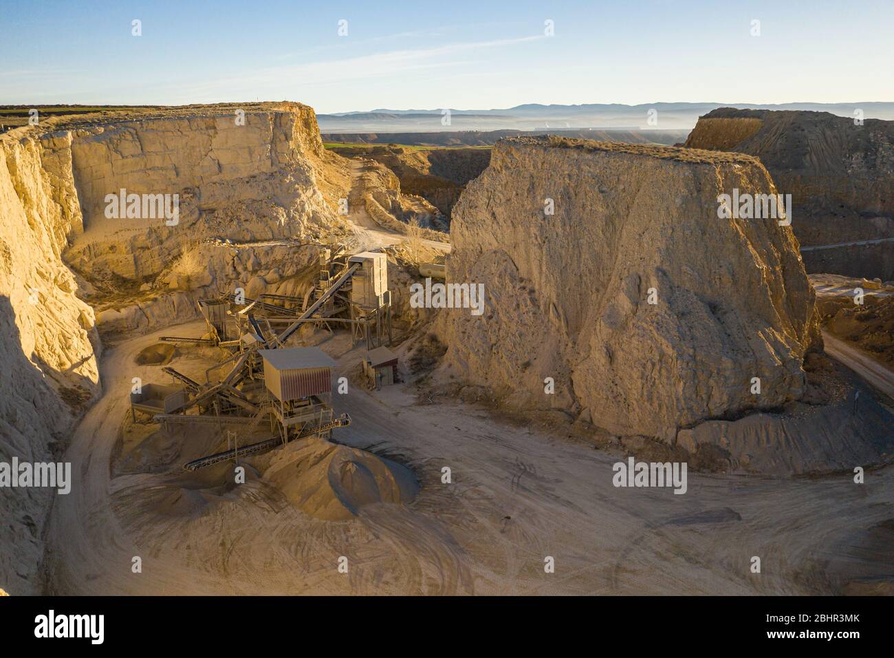 Sandmine in Teruel, Spanien Stockfoto