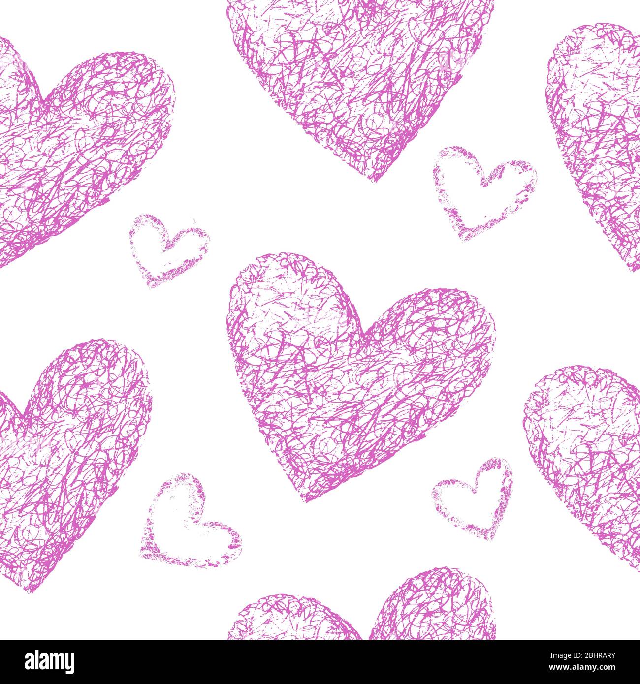 Rosa Herzen. Valentinstag nahtloses Muster. Stockfoto