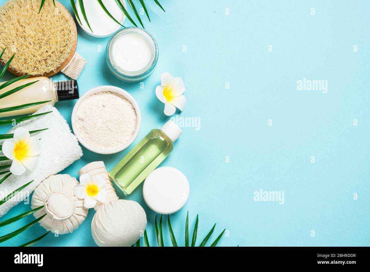 Spa-Behandlung der Hintergrund war blau. Stockfoto