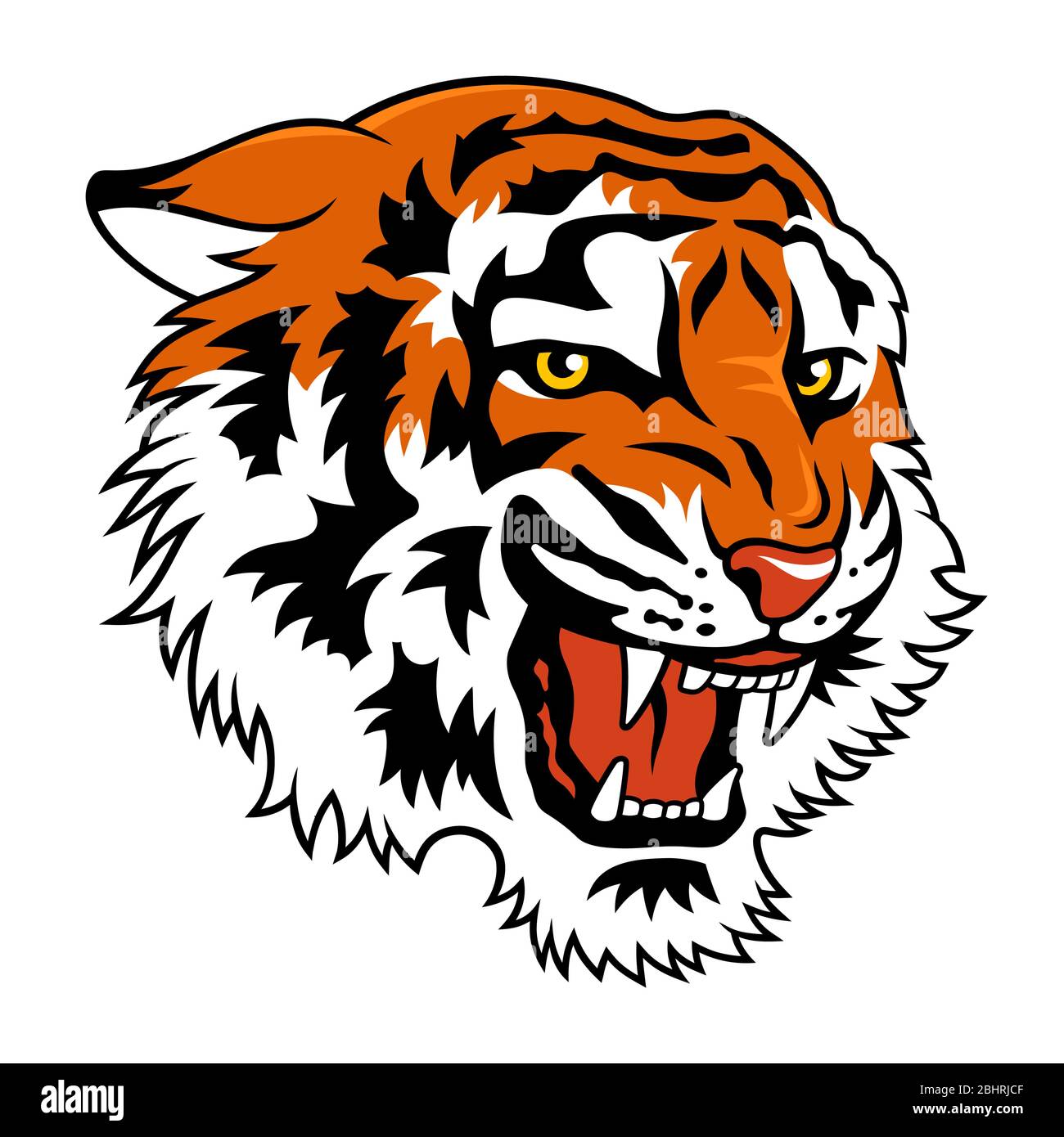 Tiger Kopf Vektor Illustration für T-Shirt-Design Stock Vektor