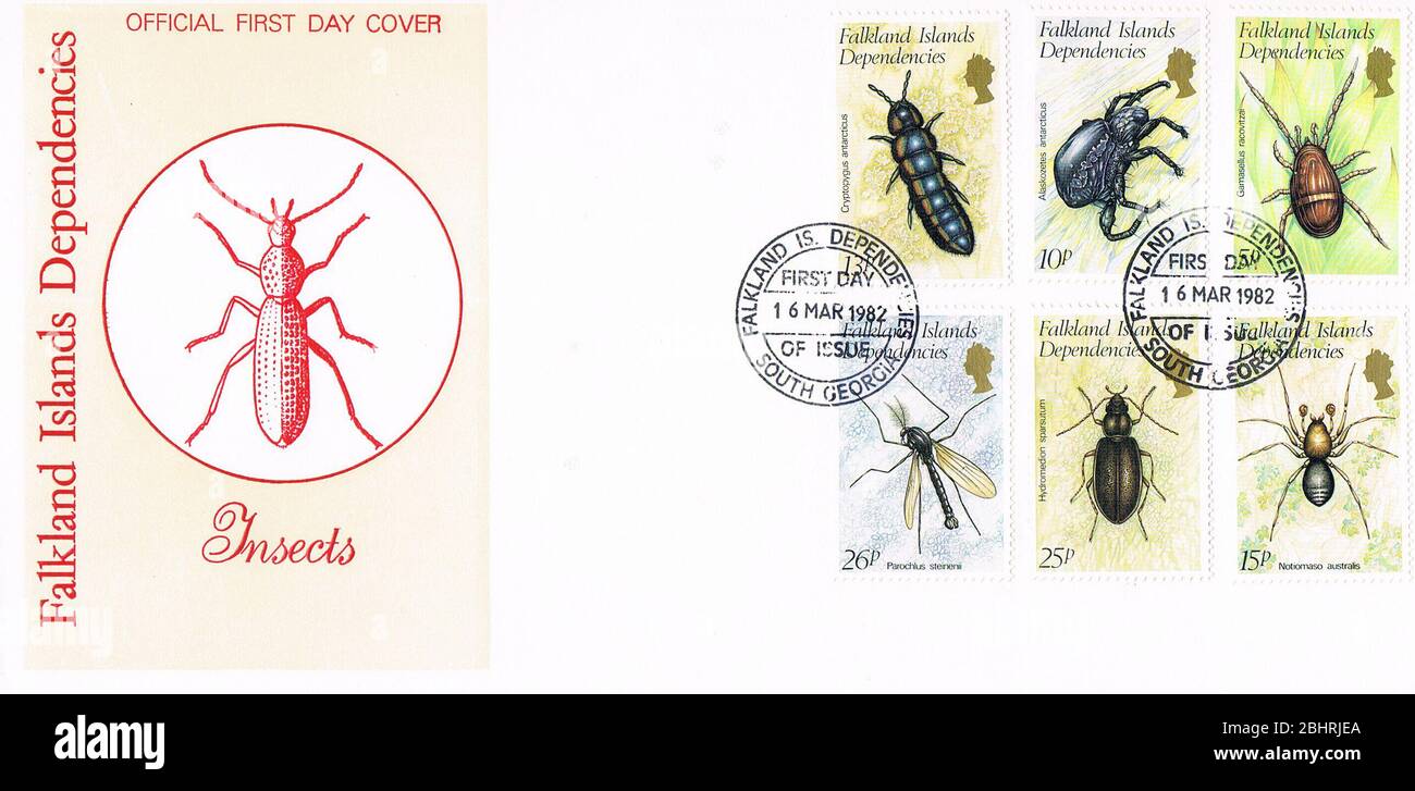 First Day Cover Kuverppe : Falklandinseln Stockfoto