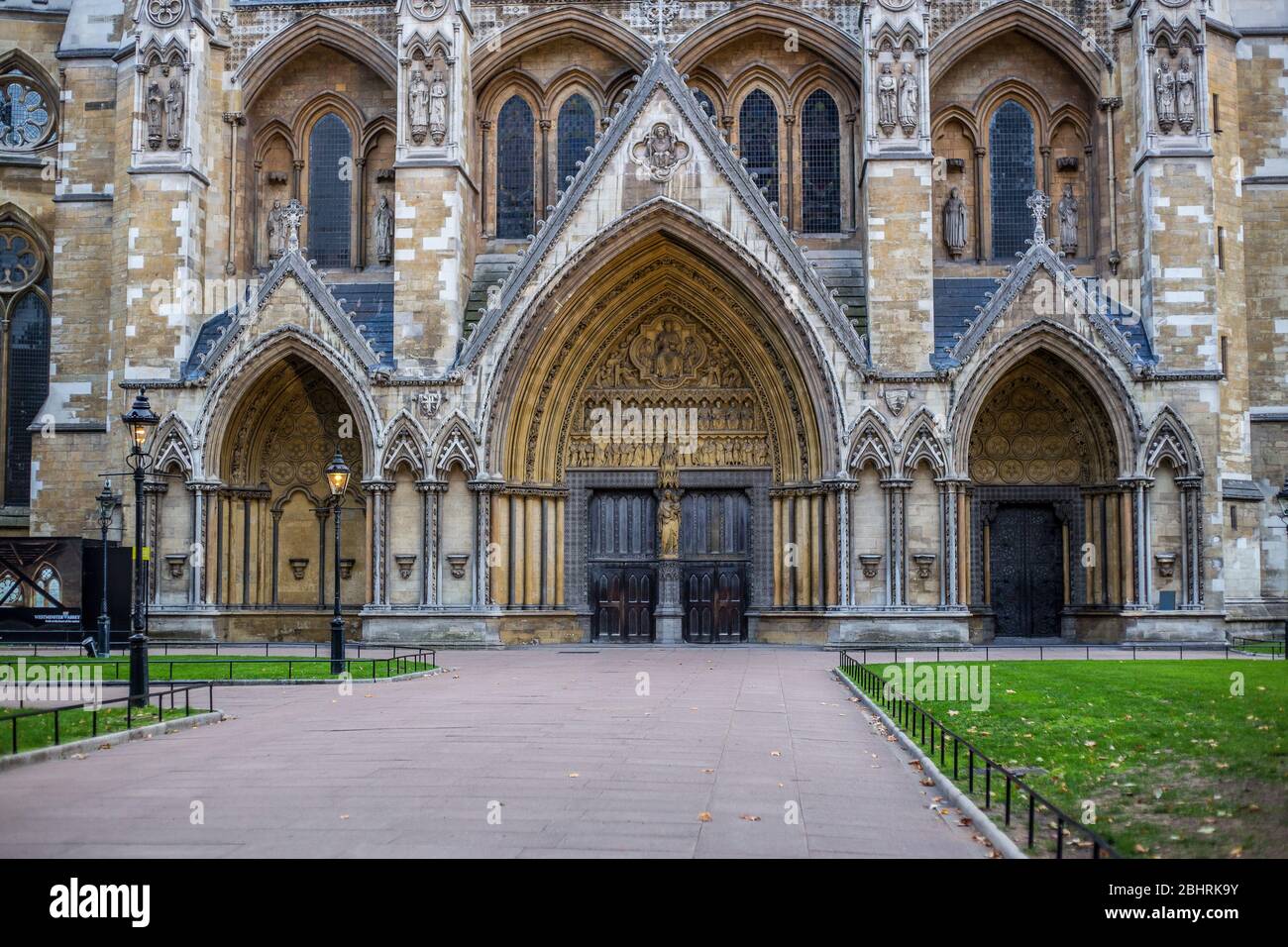 Nordeingang der Westminster Abbey, London Stockfoto