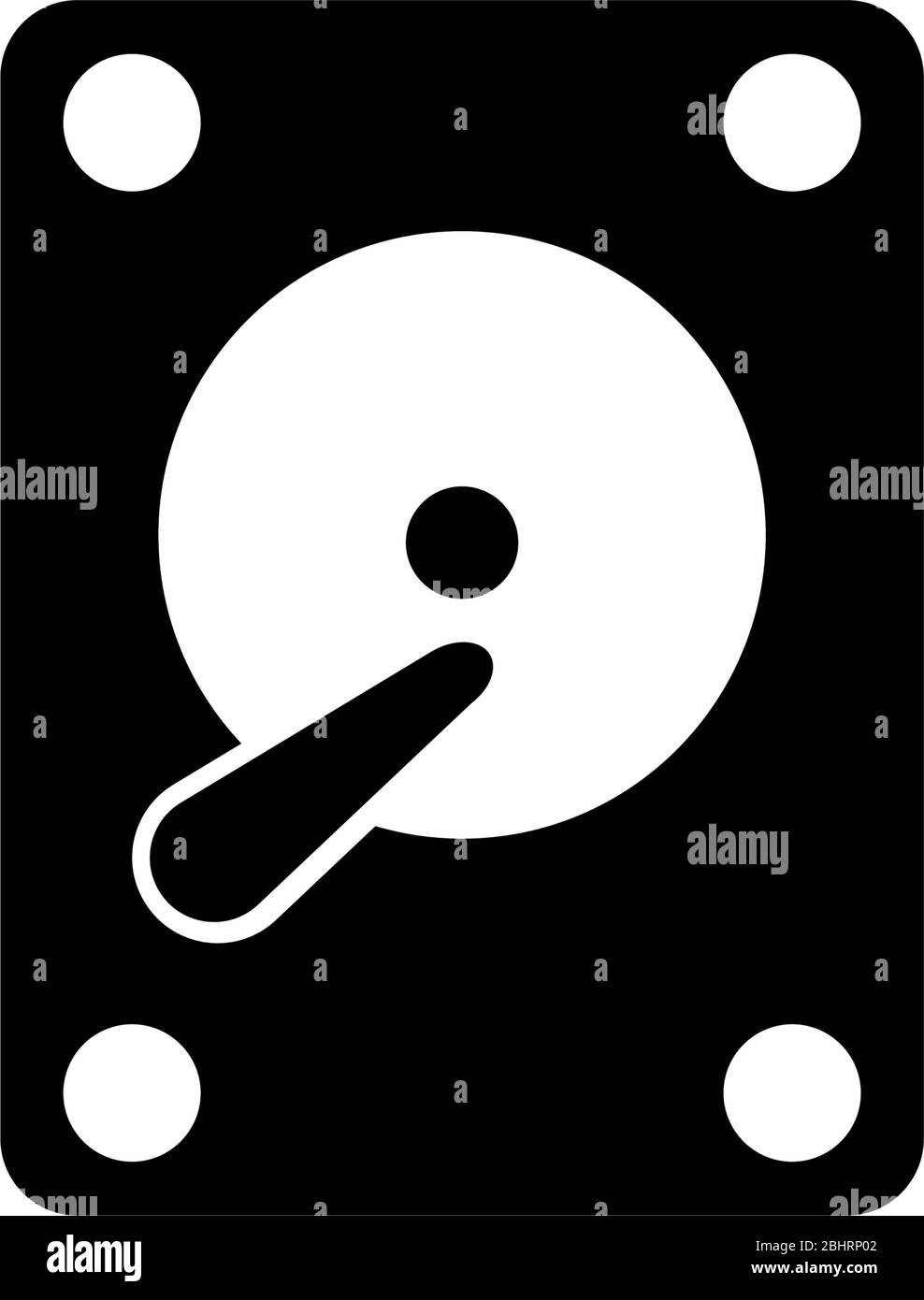 Festplatte, Hardware-Festplattenspeicher. Abbildung des Symbols für flache Vektorgrafik. Einfaches schwarzes Symbol auf weißem Hintergrund. Festplatte, Hardware-HDD-Speicher Stock Vektor