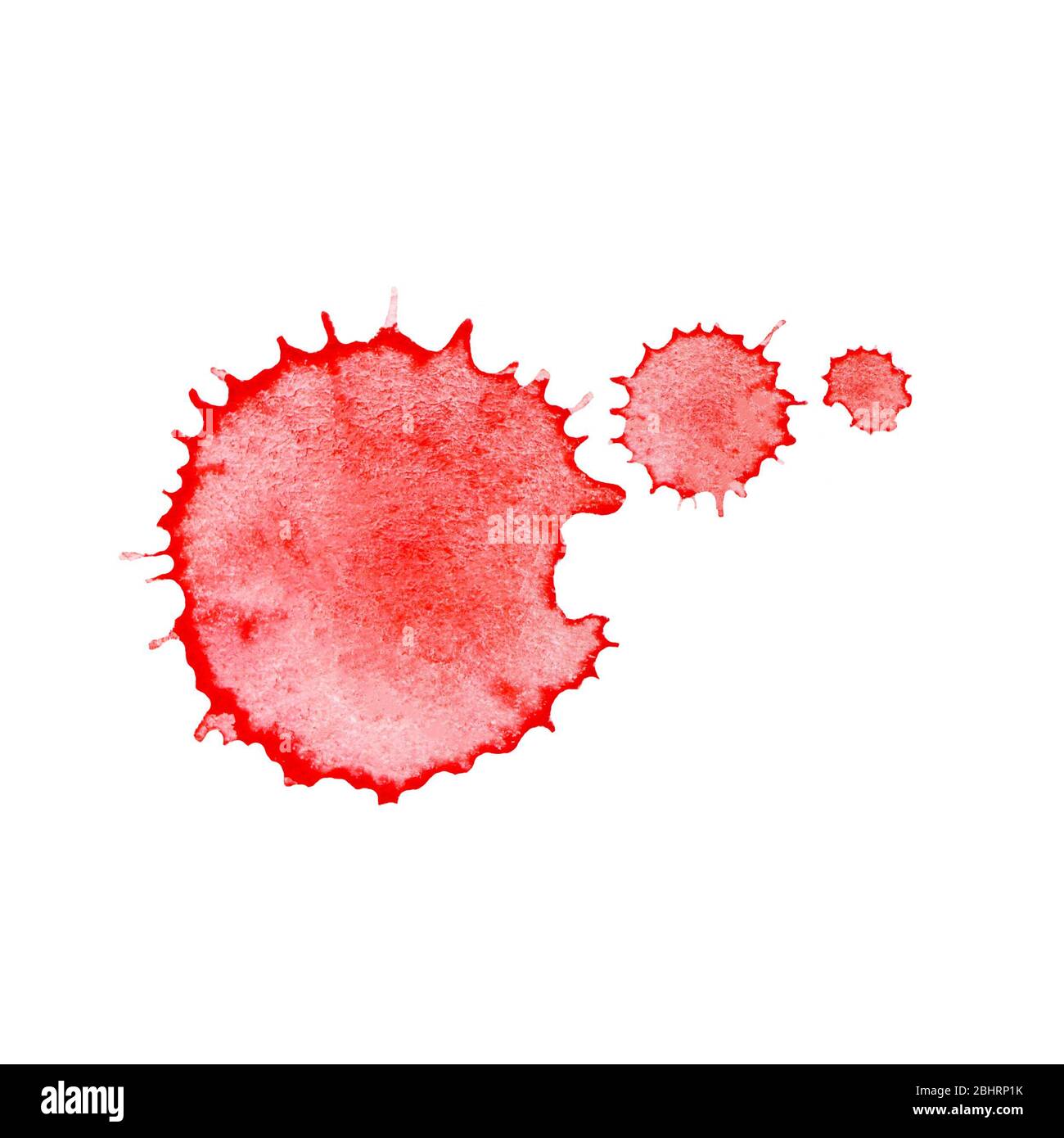 Textur von Blutflecken. Abstraktes Blutplätschern. Roter blutiger Fleck Stockfoto