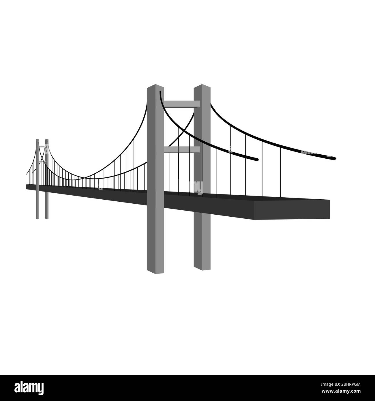 Bridge-Symbol oder einfaches Logo. Brückenarchitektur und Konstruktionen. Moderne Gebäudeanbindung. Vektorgrafik Stock Vektor
