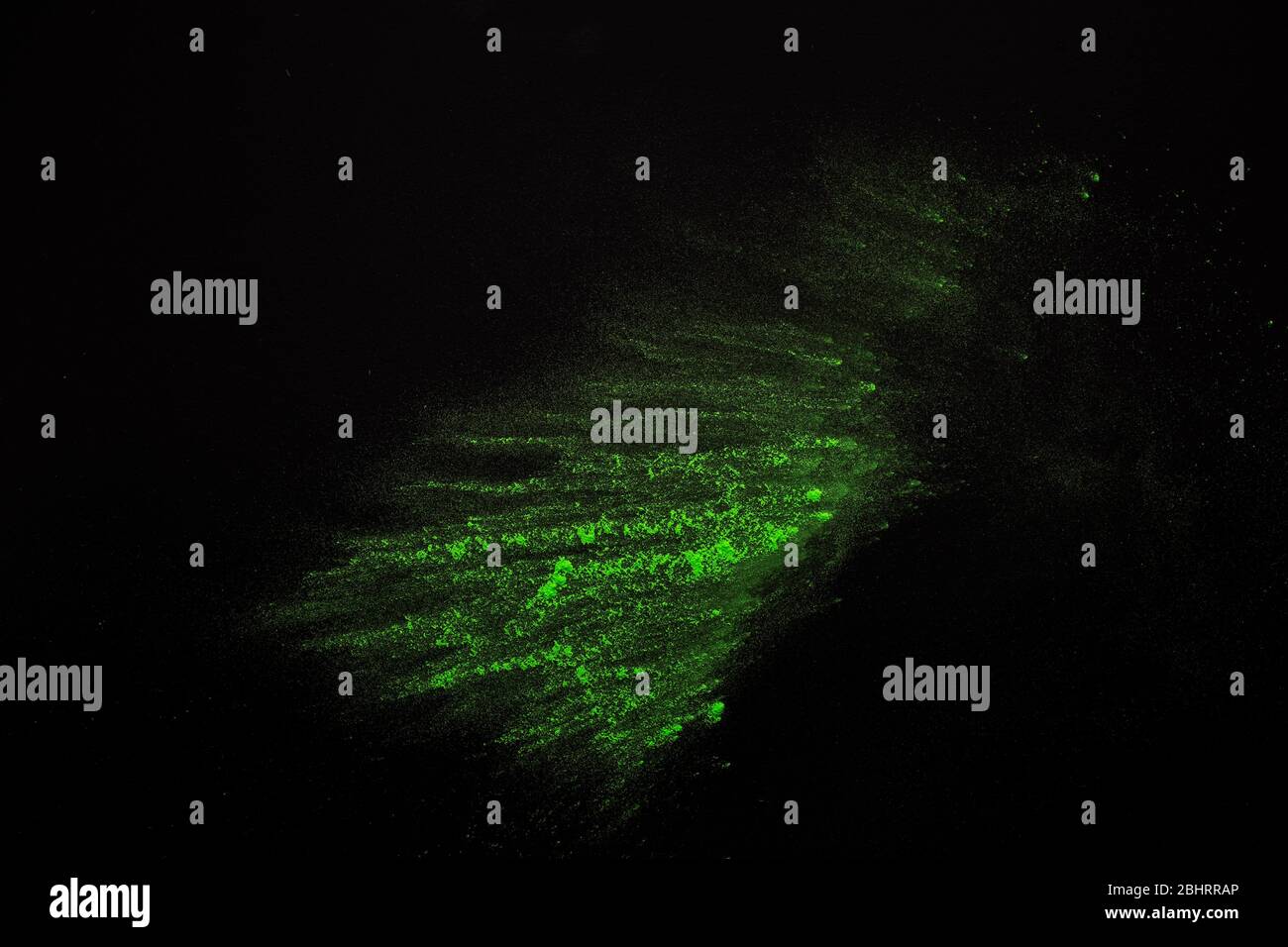 Grüne abstrakte Burst. Explosion von Farbpulver. Stockfoto