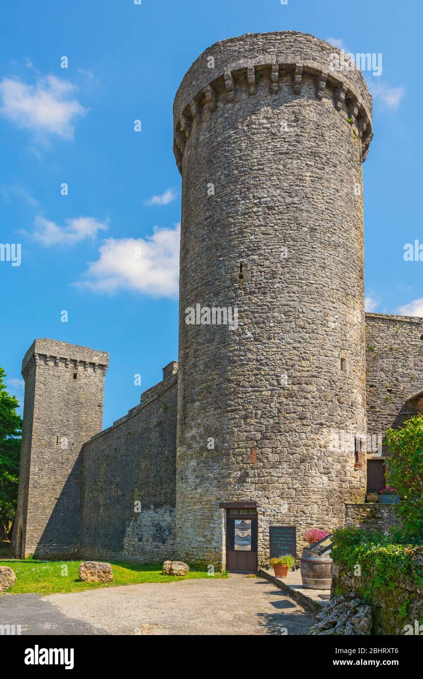 Frankreich, La Couvertoirade, befestigte Stadt im Besitz der Tempelritter 12-13C, ersetzt durch Hospitalers 14C, Portal d'Amoun (Nordtor), Bastion Stockfoto