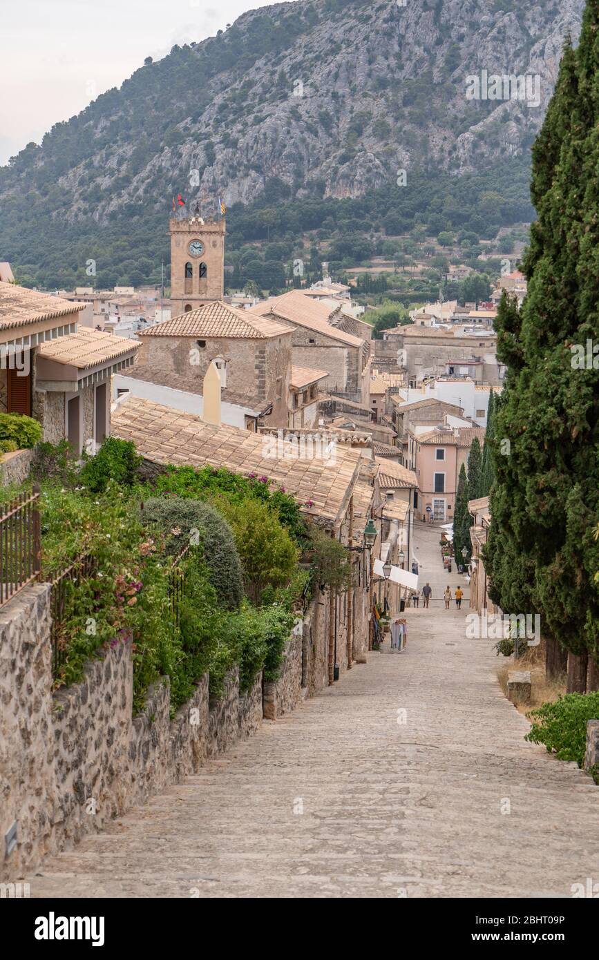 Die 365 Calvari-Stufen in Pollença, Spanien Stockfoto