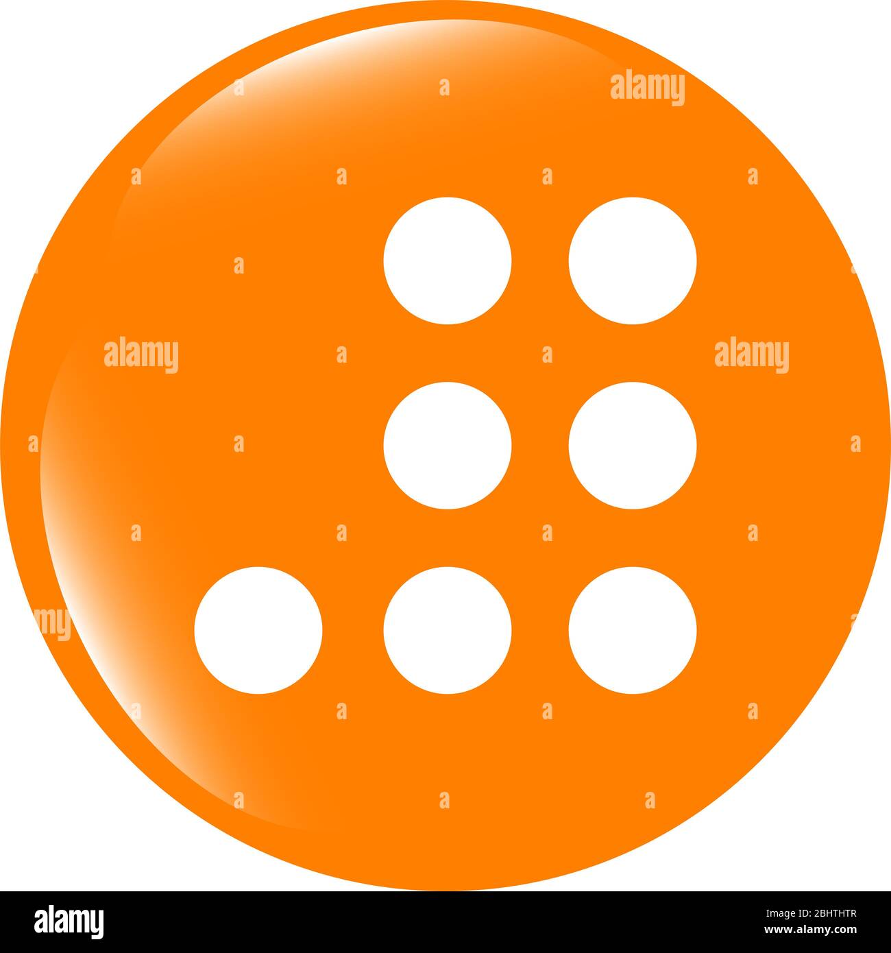 Leere weiße abstrakte Kreise auf Web-Taste (Symbol) isoliert auf weiss Stockfoto