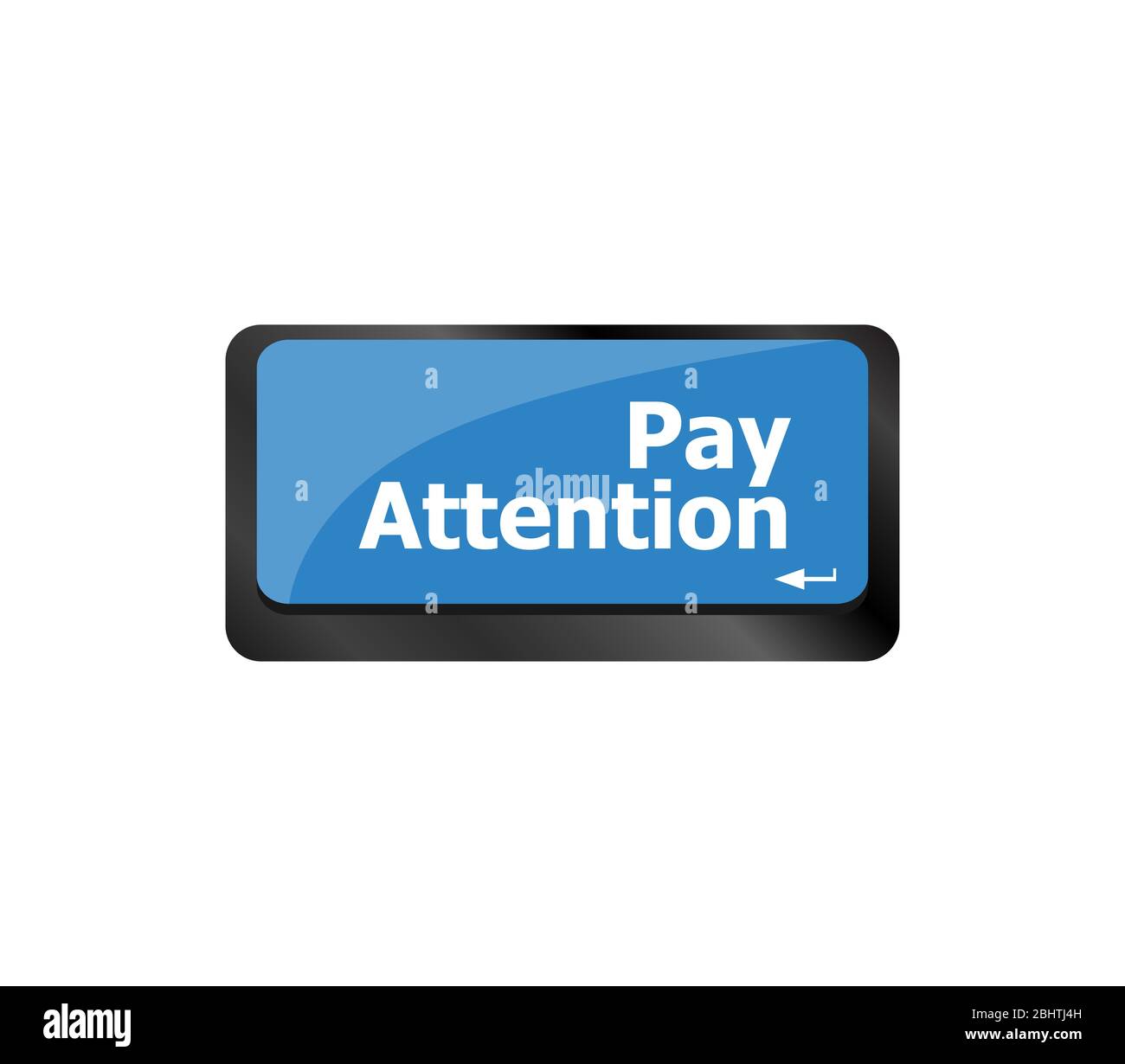 Taste auf der Computertastatur mit der Taste „Achtung“ Stockfoto