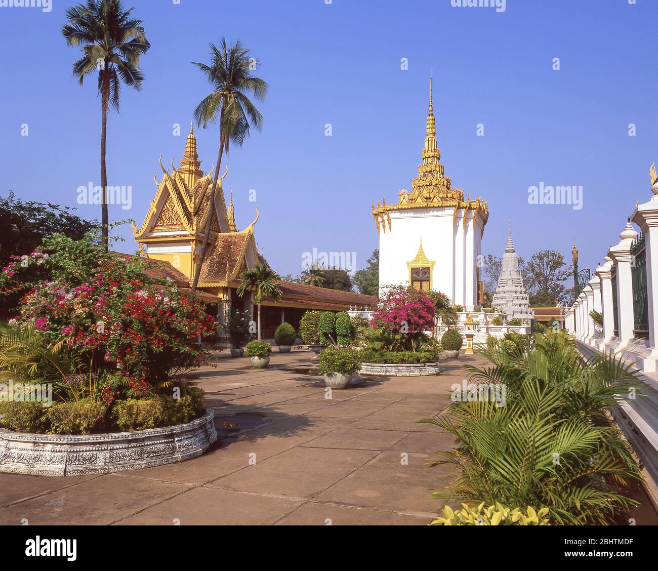 Silber Pagode Pavillon, Königspalast, Phnom Penh, Königreich Kambodscha Stockfoto