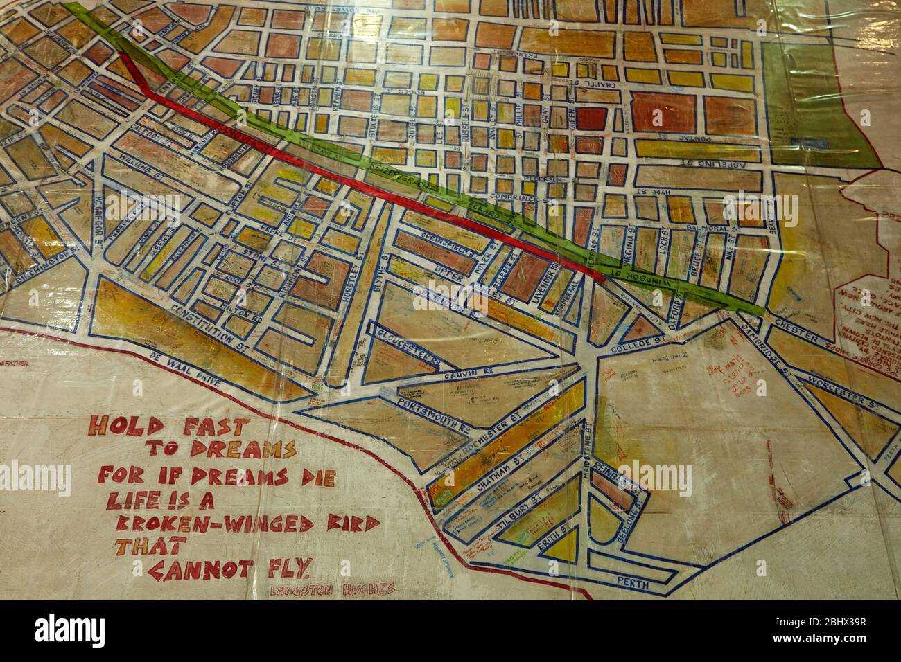 Karte von District Six auf dem Boden des District Six Museums, Kapstadt, Südafrika Stockfoto