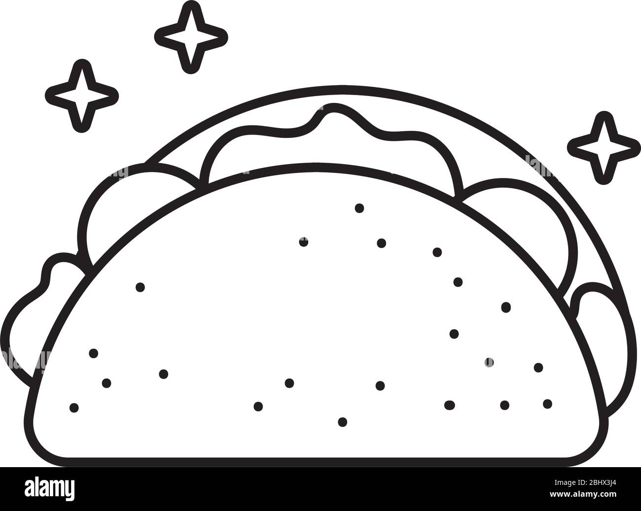 mexikanische Taco-Küche Stil Ikone Stock Vektor