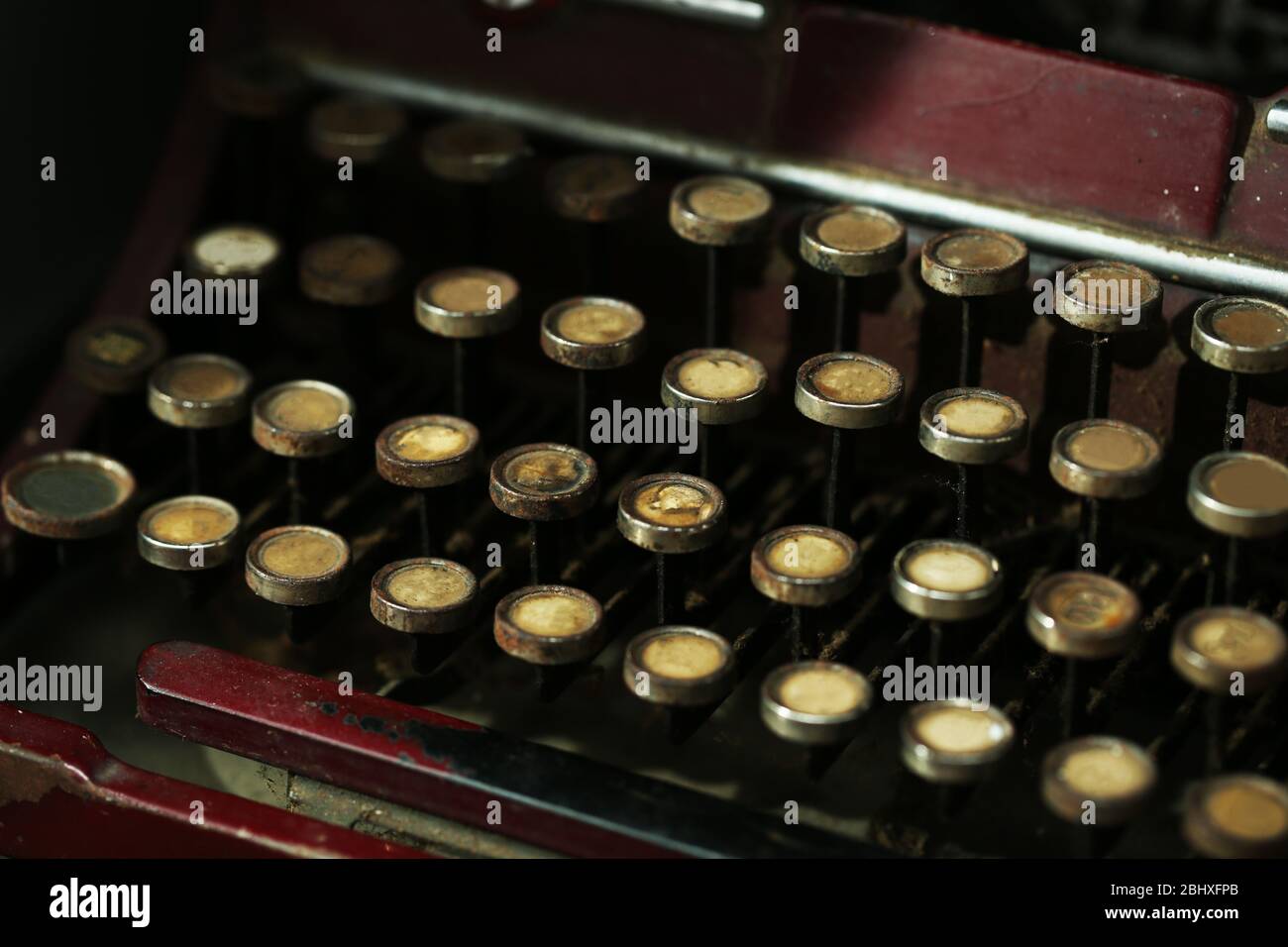 Retro Schreibmaschine, Nahaufnahme Stockfoto