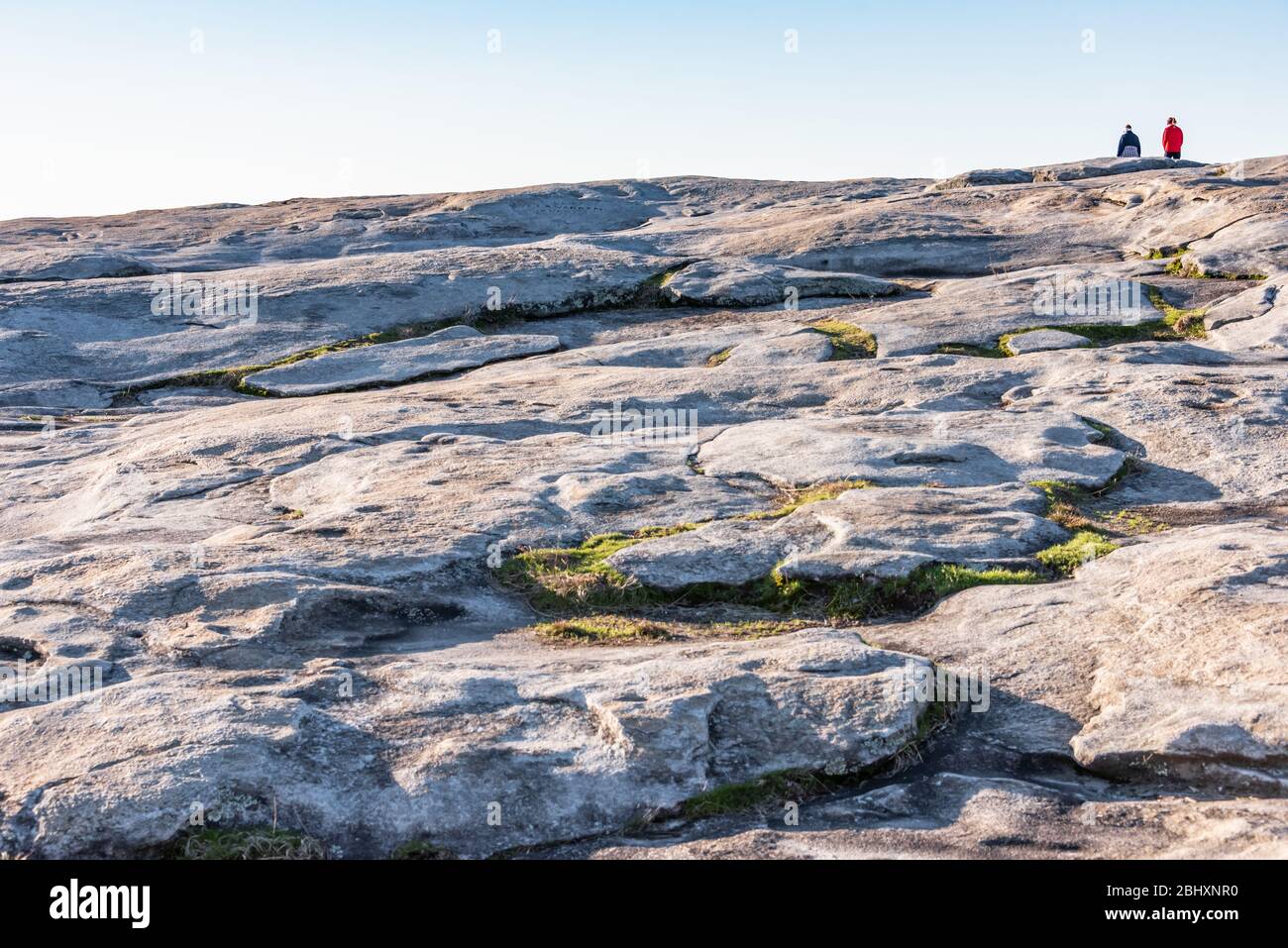 Granitlandschaft auf dem Gipfel des Stone Mountain in der Nähe von Atlanta, Georgia. (USA) Stockfoto