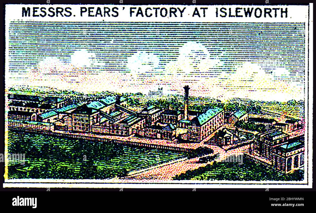 Pears Soap Factory Isleworth, London, England im Jahr 1923, England. Die Produktion war 1862 von London nach Isleworth verlegt worden. Stockfoto