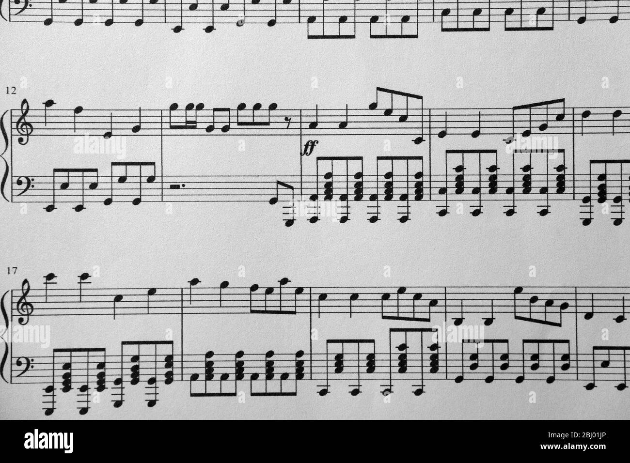 Hintergrund Musik Noten Stockfoto