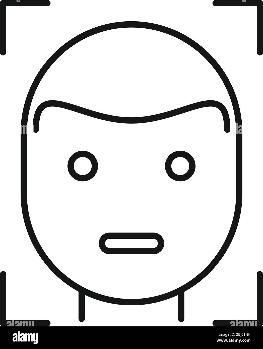 Symbol für Gesichtserkennung. Konturendarstellung Gesichtserkennung Vektor-Symbol für Web-Design isoliert auf weißem Hintergrund Stock Vektor