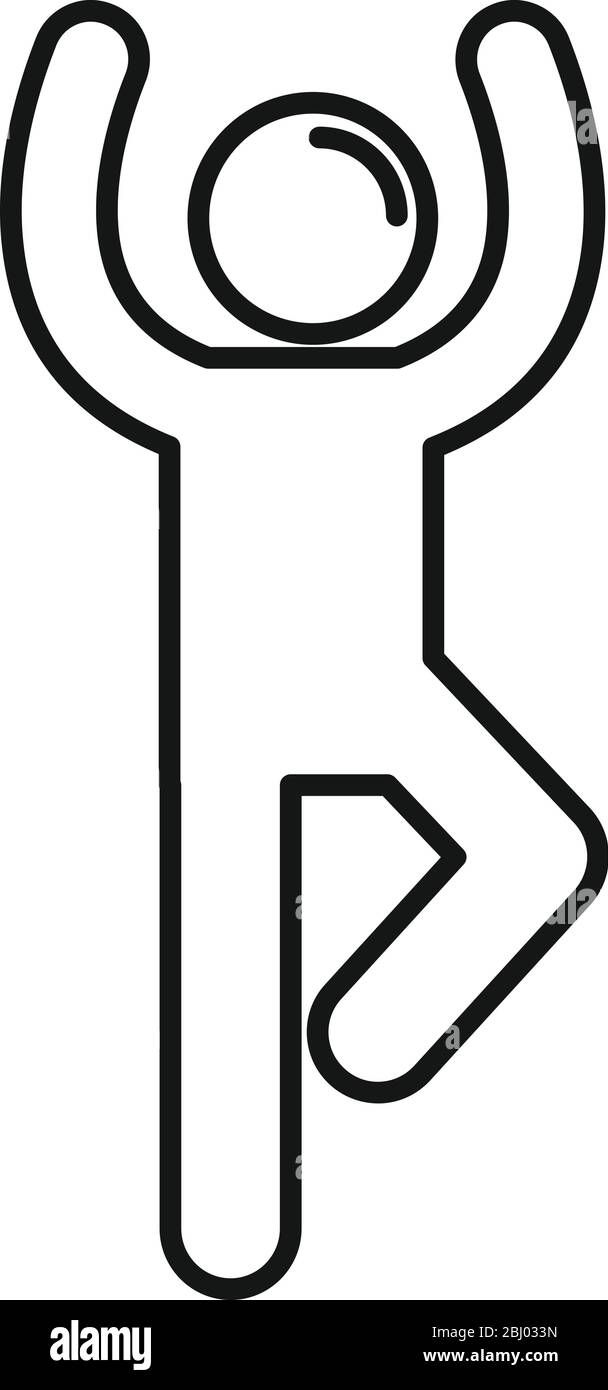 Symbol für tanzenden Mann. Outline tanzenden Mann Vektor-Symbol für Web-Design isoliert auf weißem Hintergrund Stock Vektor