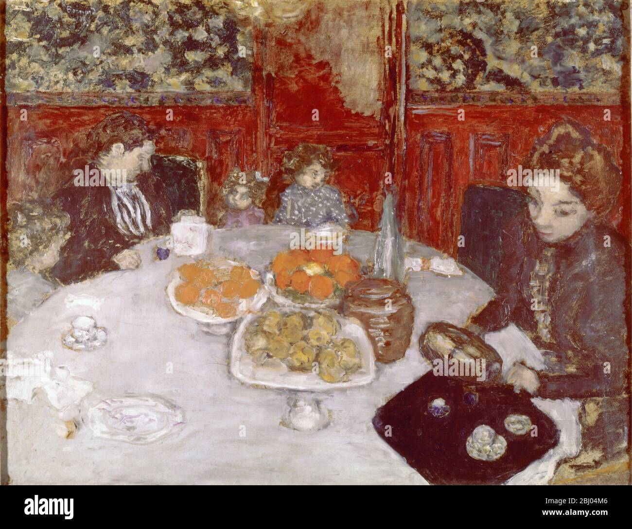 Le Dejeuner - 1899 - das Mittagessen - von Pierre Bonnard - in der Sammlung Buhrle, Zürich, Schweiz - Pierre Bonnard (3. Oktober 1867 - 23. Januar 1947) war ein französischer Maler und Grafiker. - Stockfoto