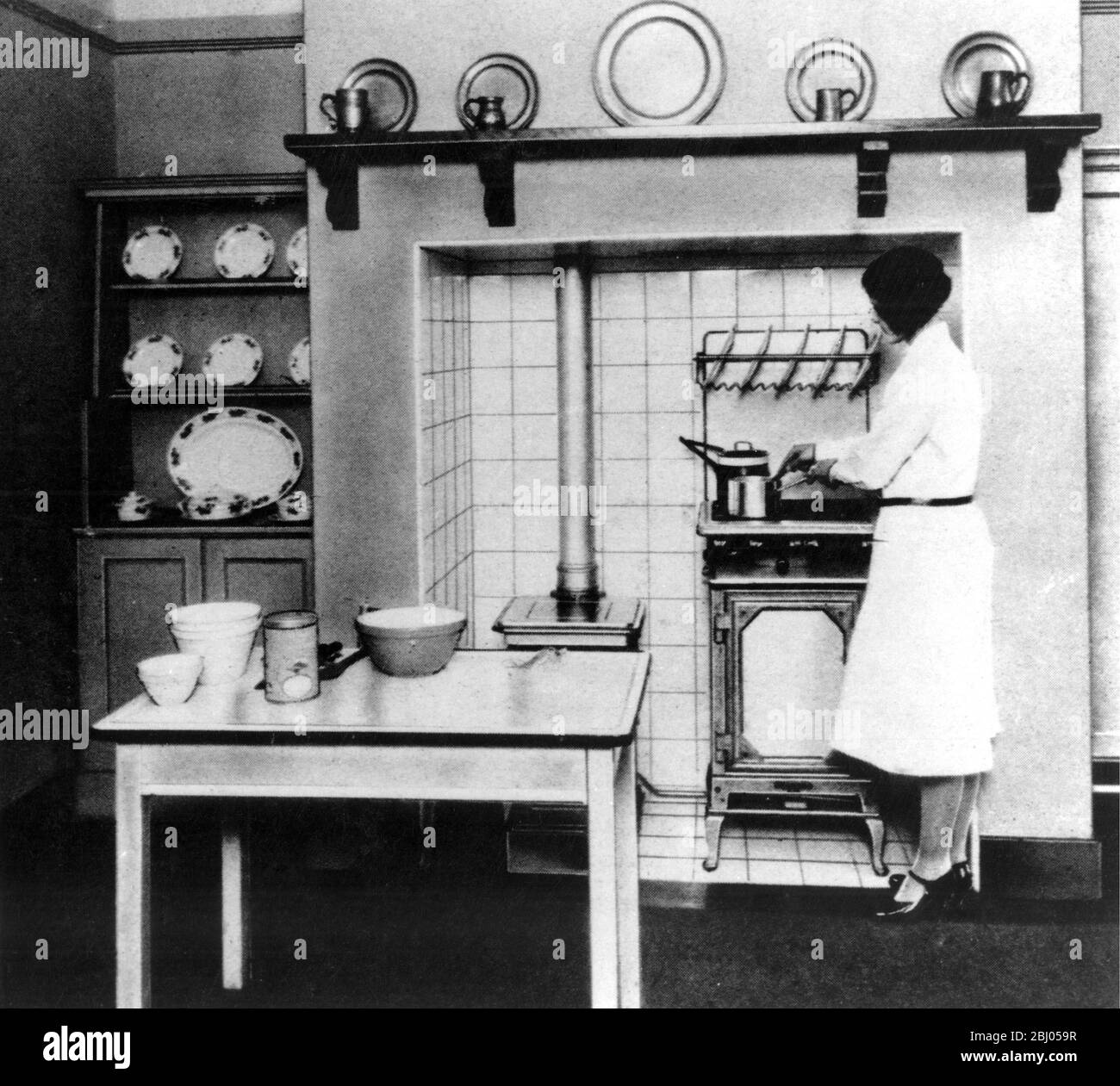 1930er Jahre Art Deco Küche Stockfoto