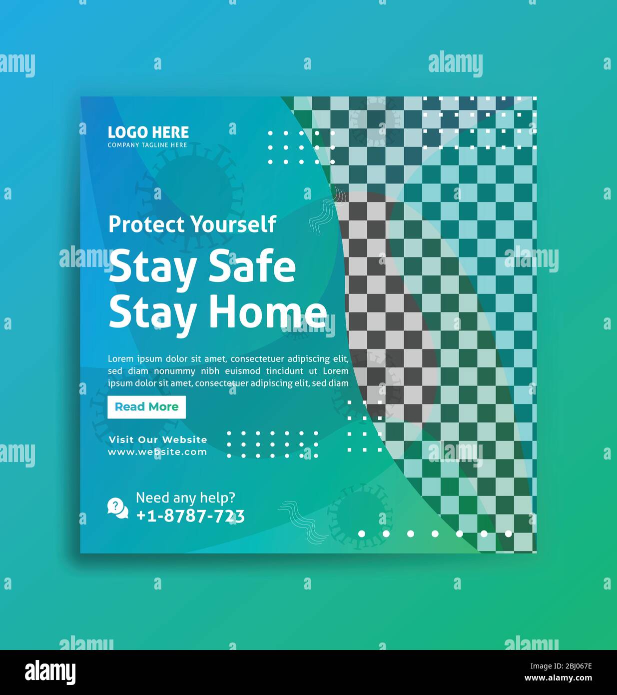 Medizinische Gesundheit Social Media Banner über Coronavirus, Social Media instagram Post Banner Vektor Vorlage Stock Vektor