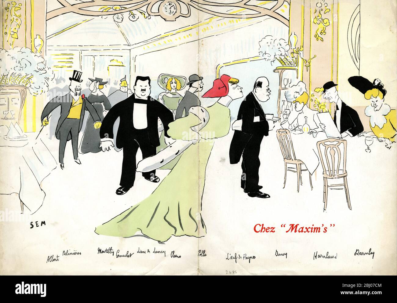 Carrier-Menüsammlung - Chez Maxim's - 3 Rue Royale, 75008 Paris, Frankreich Stockfoto