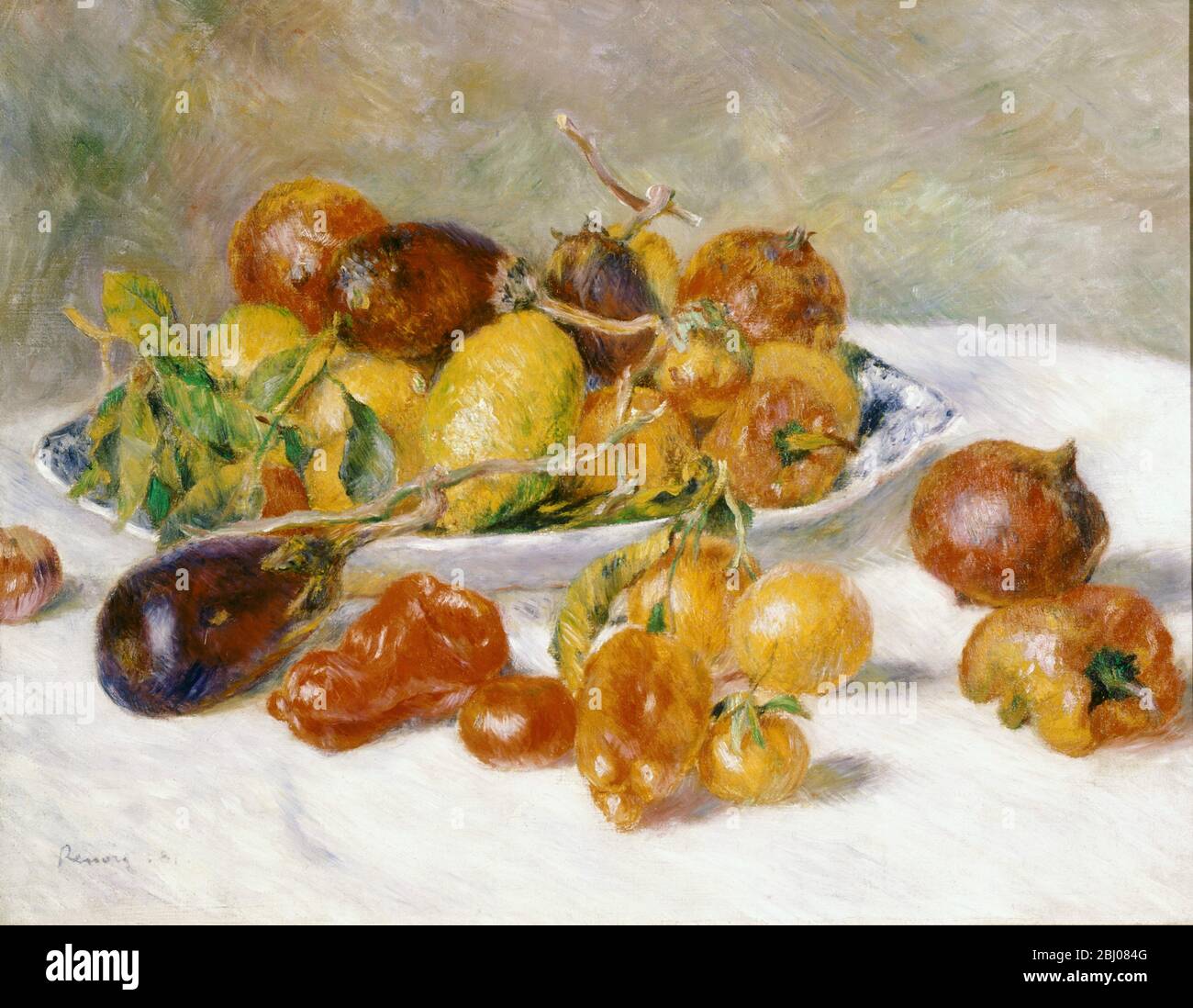 Fruits du Midi - von Pierre Auguste Renoir ( 1841 - 1919 ) - Pierre-Auguste Renoir (25. Februar 1841 - 3. Dezember 1919) war ein französischer Künstler, der im impressionistischen Stil malte. - Stockfoto