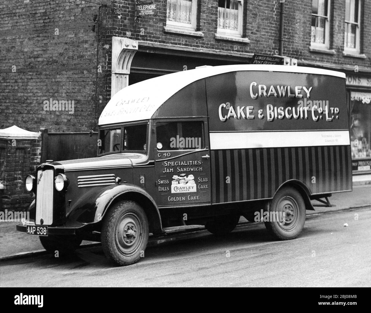 Lieferwagen Crawley Cake and Biscuit Co Ltd Stockfoto