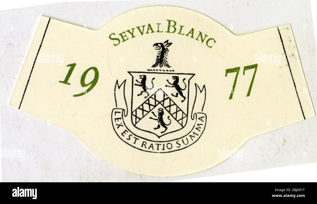 Wine Label - Breaky Bottom Dry White Table Wine. Eine Seyval Blanc Sorte. Anwesen von Peter Hall in Breaky Bottom Vineyard, Sussex angebaut. Stockfoto