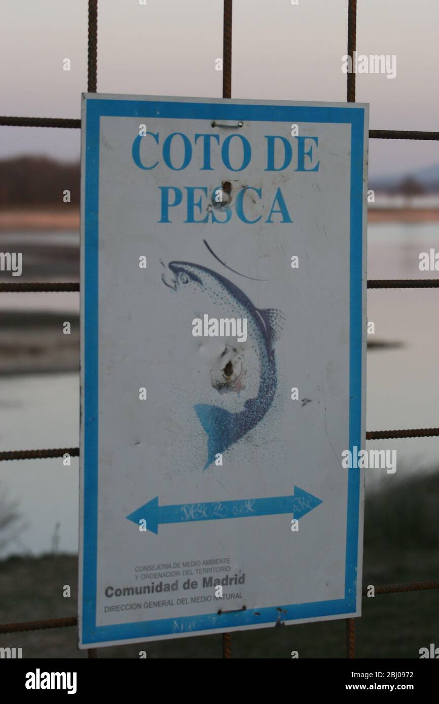 Coto de Pesca/ Fischschutzgebiet Stockfoto