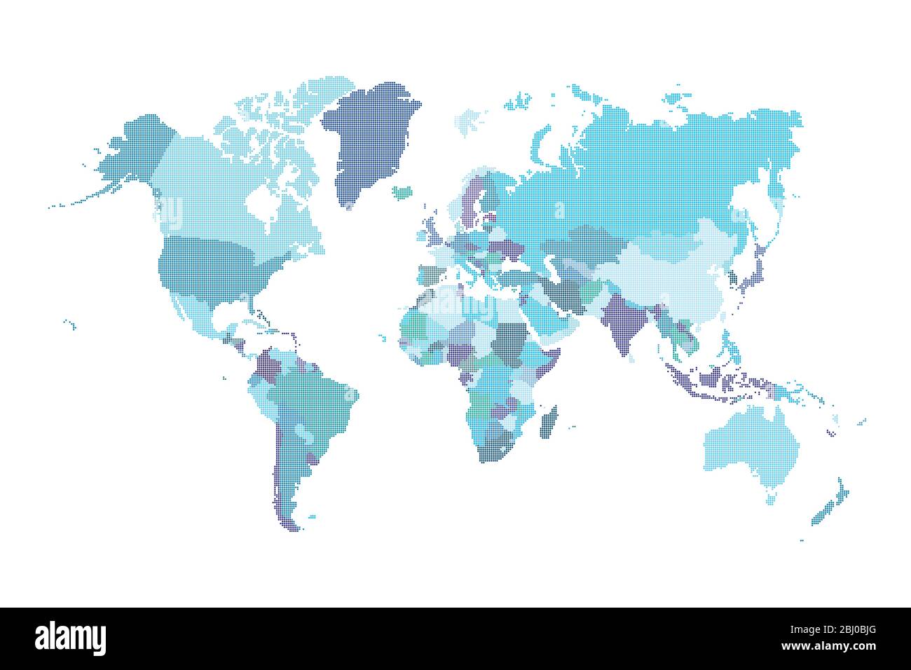 Weltkarte aus Rasterpunktmuster Stock Vektor