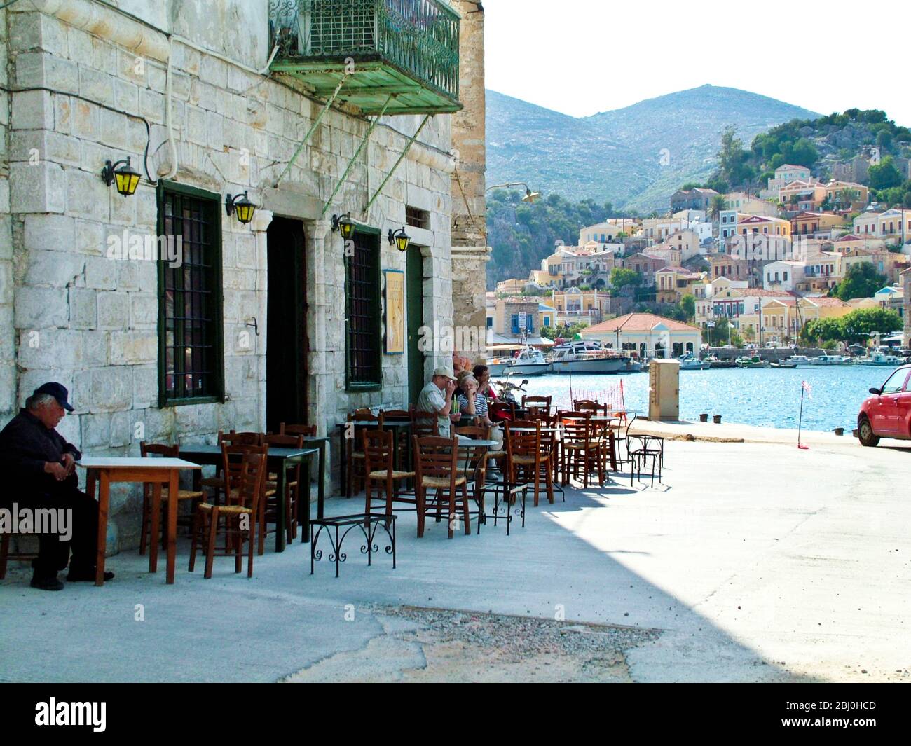 Bar am Kai, Symi Griechenland - Stockfoto