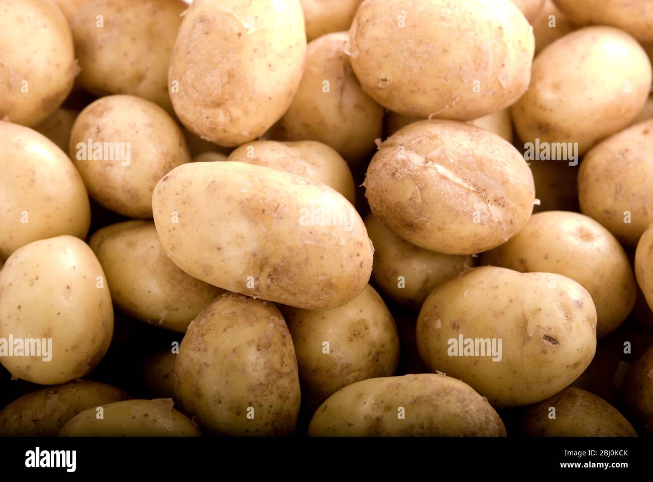 Kleine ganze rohe neue Kartoffeln. - Stockfoto