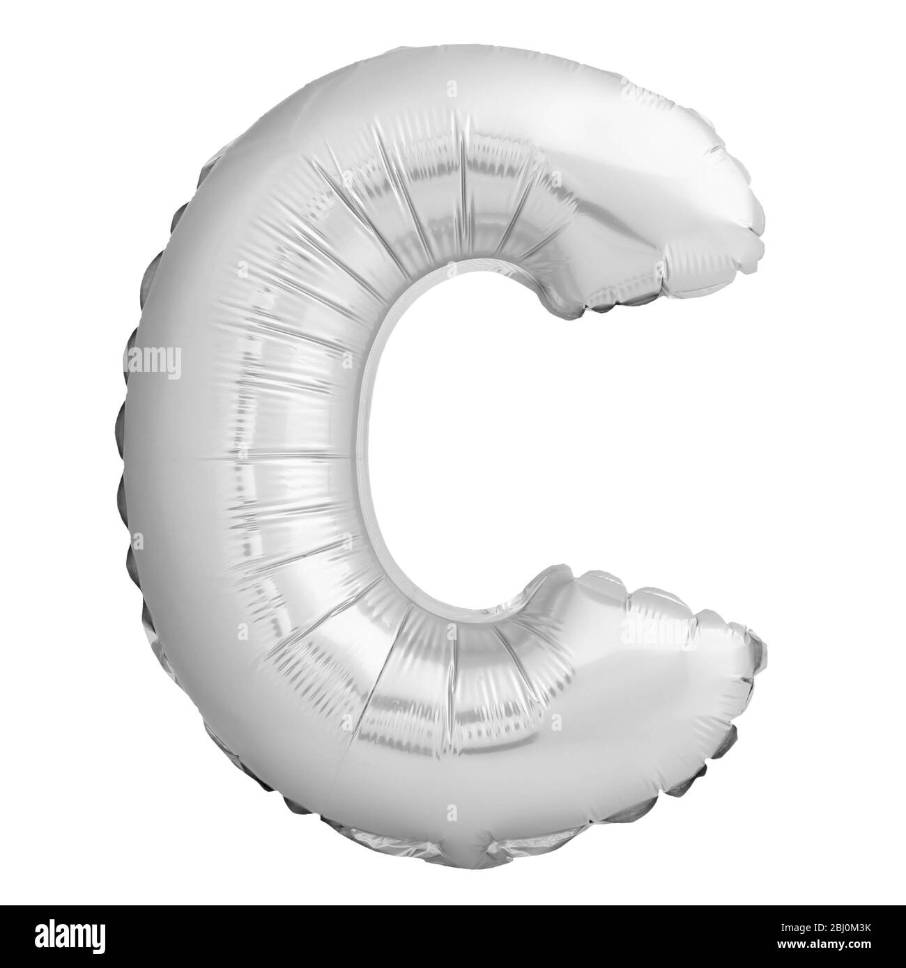 Buchstabe C aus aufblasbarem Ballon isoliert auf weiß Stockfoto