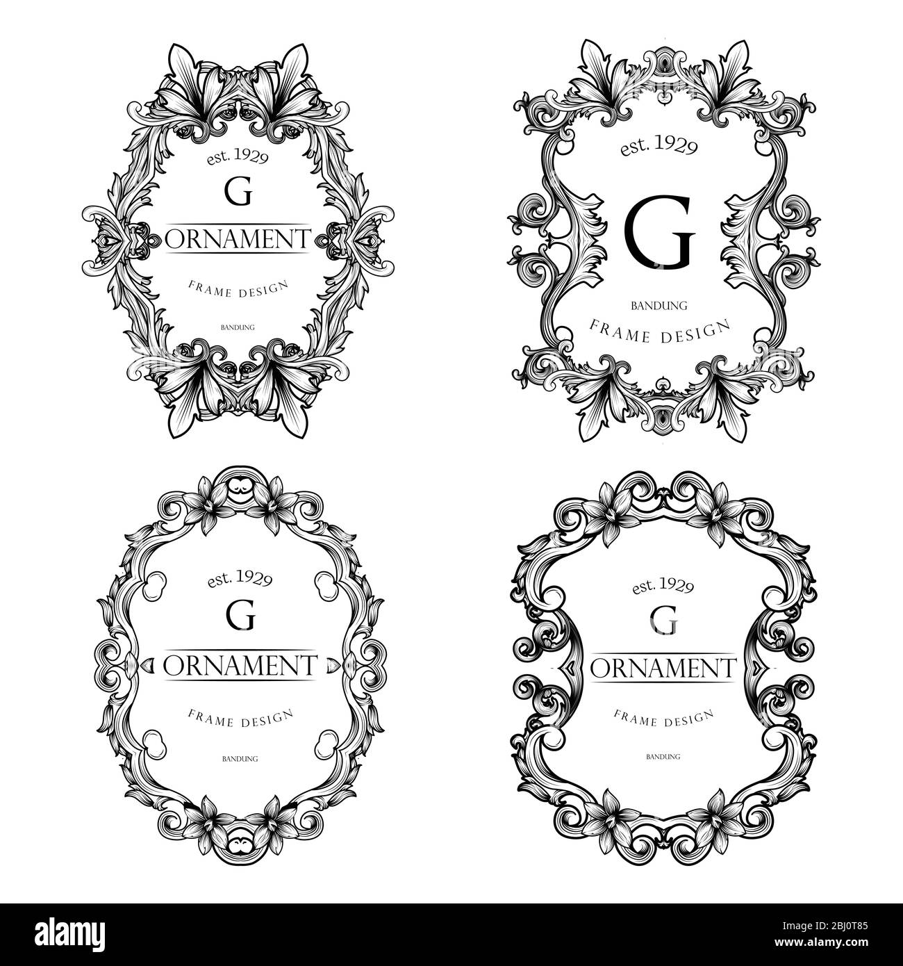 Luxus-Hintergrund mit schwarzer Farbe. Vorlagen mit Design-Element Ornament, Etikett, Logo. Hergestellt mit schwarzen Luxus-Blume auf Ornament Hintergrund Stock Vektor