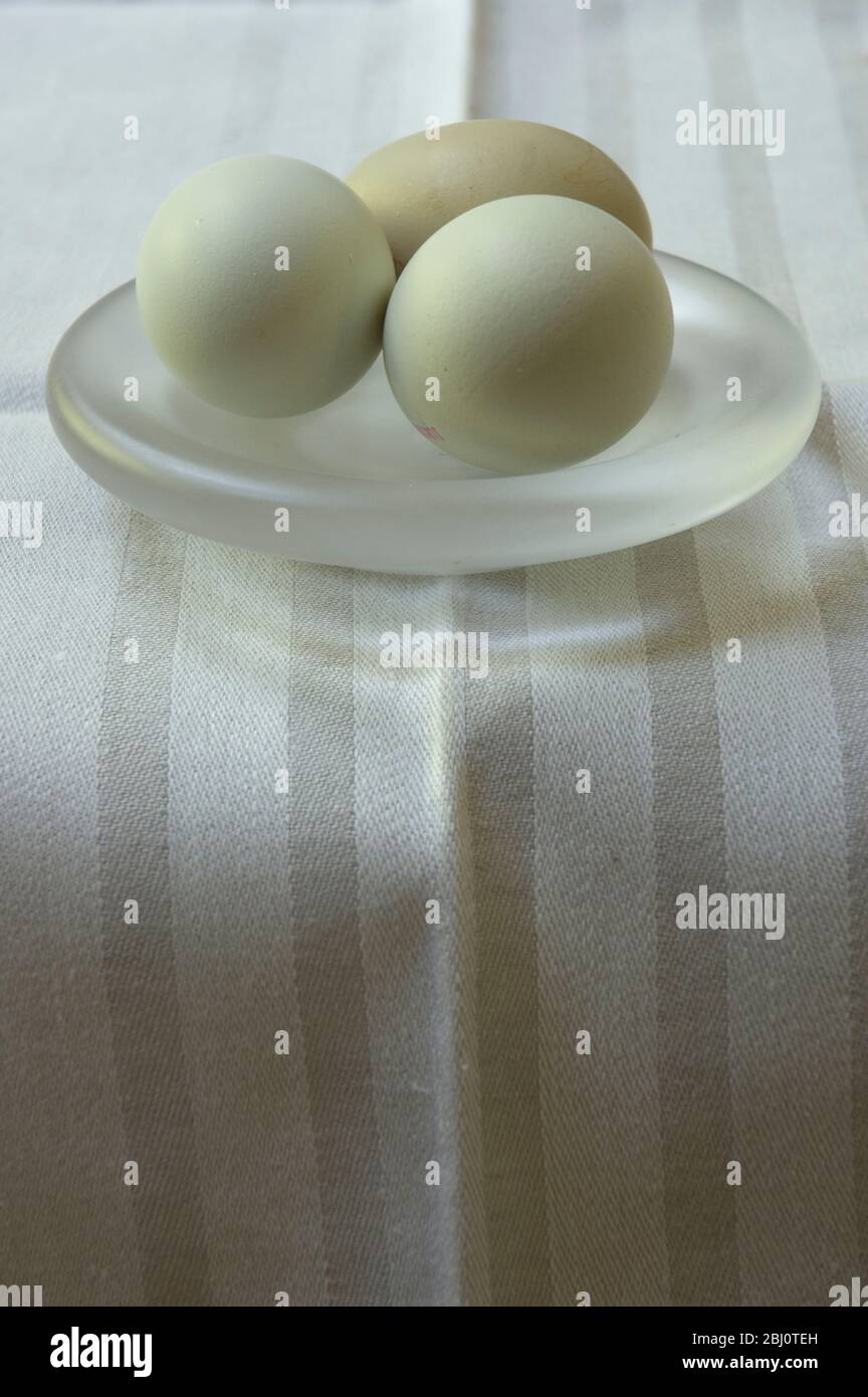 Eier aus Freilandhaltung - benannte Sorten - Cotswold Legbar - Stockfoto