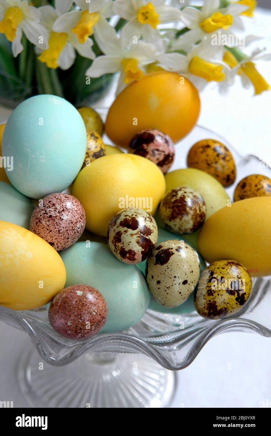 Dekorativ bemalte Eier zu Ostern - Stockfoto