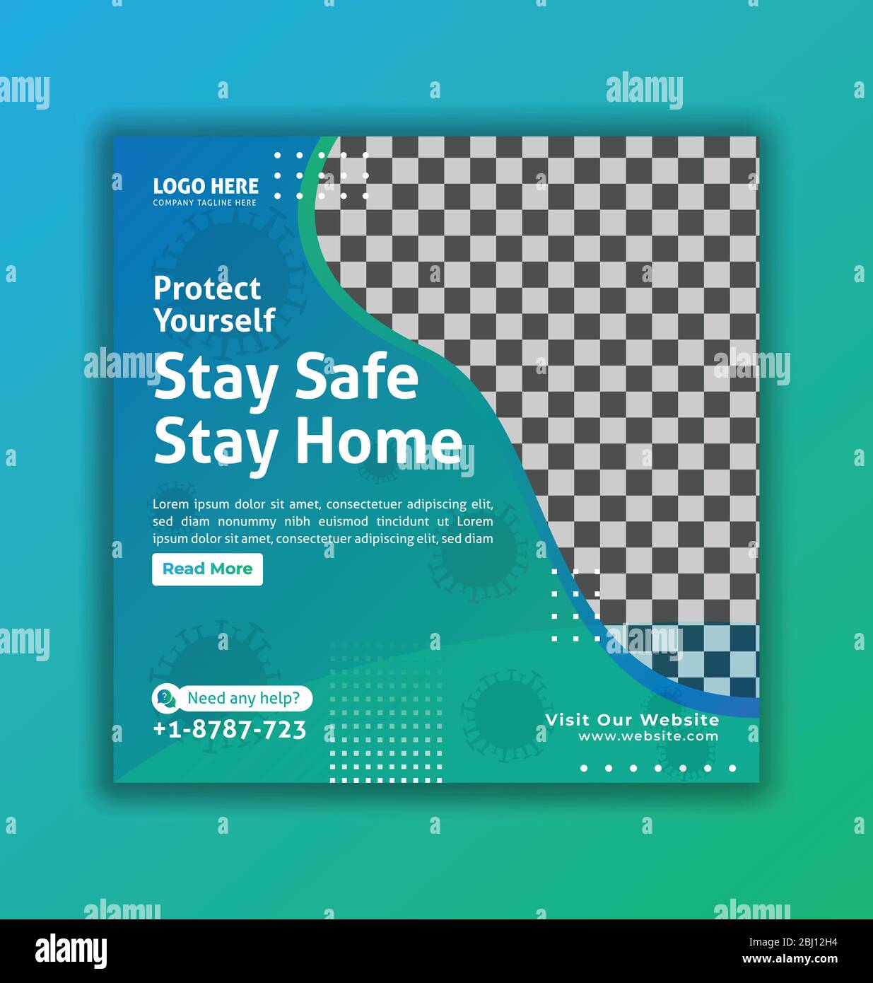 Coronavirus Social Media Banner, Medizinische Gesundheit Social Media Banner über Coronavirus, Social Media instagram Post Banner Vektor-Vorlage Stock Vektor