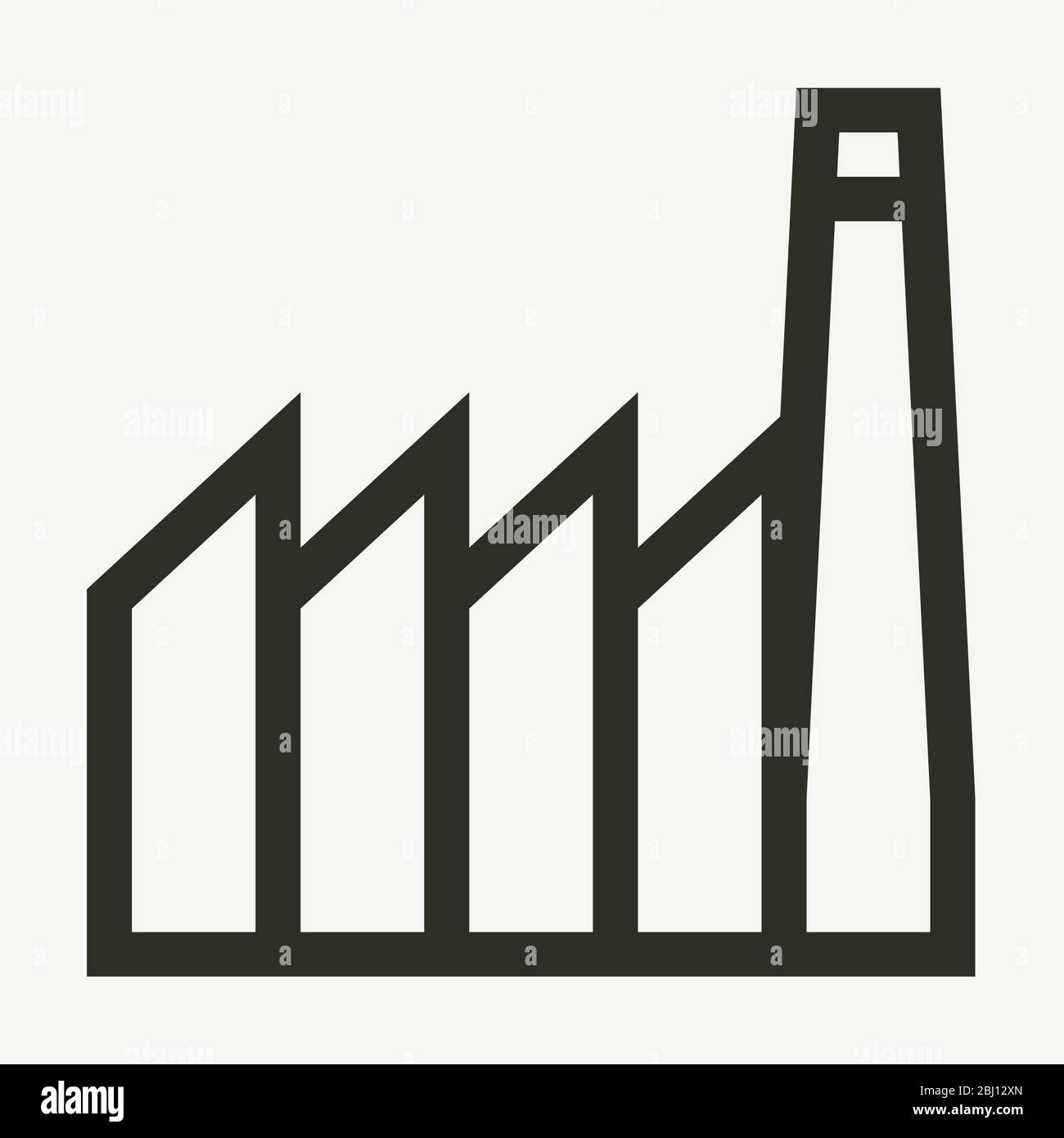 Minimale Industriegebäude umreißen Vektorsymbol Stock Vektor