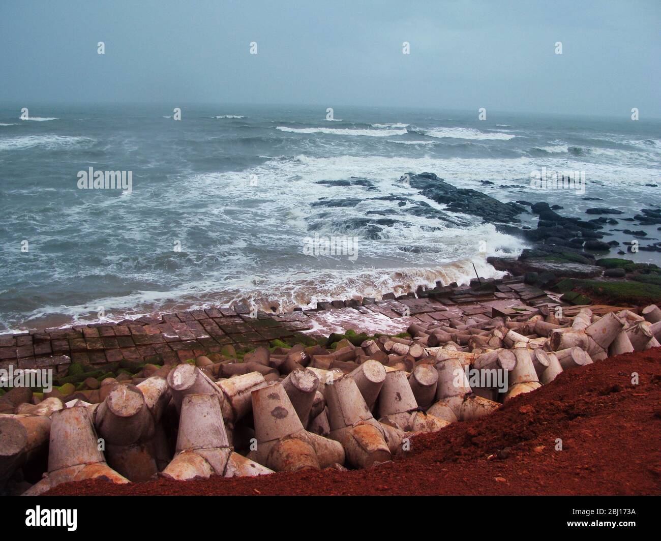 Tolle landschaftlich schöne Lage am Anjuna Strand in Goa Stockfoto