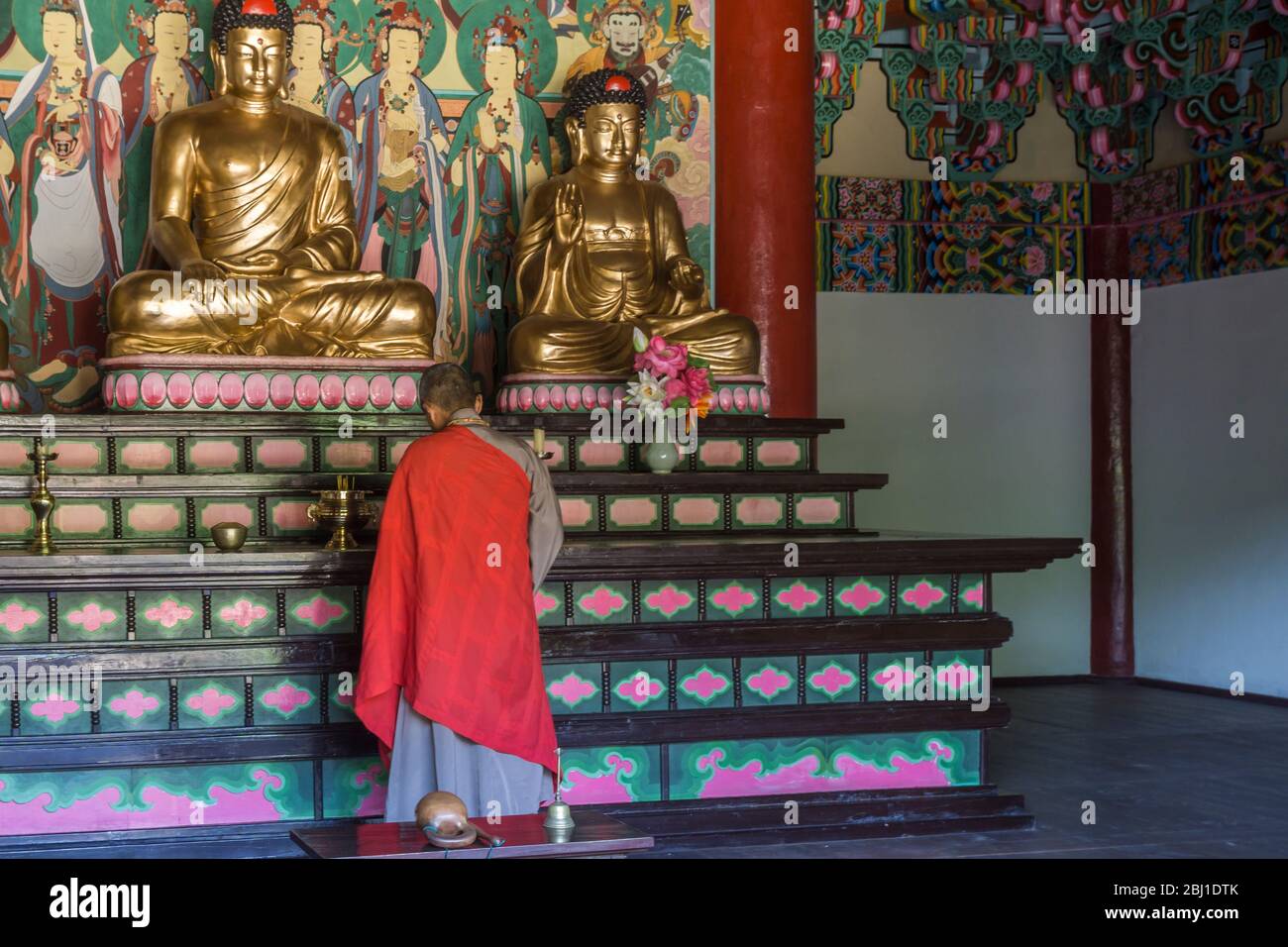 Kwangbok Tempel Pagode, Pyongan Provinz, Pyongyang, Nordkorea Stockfoto Kwangbok Tempel Pagode, Pyongan Provinz, Pyongyang, Nordkorea Stockfoto