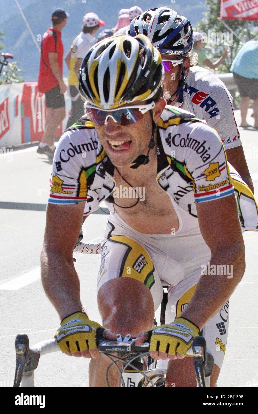 Kim Kirchen vom Team Columbia-HTC während der Tour de France 2009, Stage15 Radrennen, Pontarlier – Verbier (207,5 km) am 15. Juli 2009 in Verbier, Suisse - Foto Laurent Lairys / DPPI Stockfoto