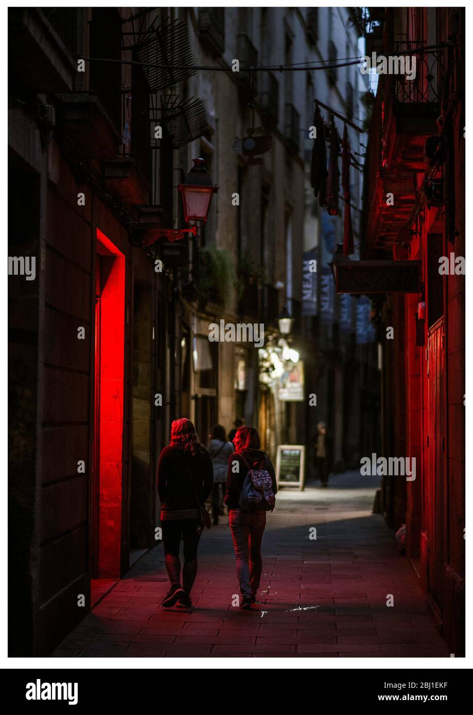 Barcelona bei Nacht Stockfoto