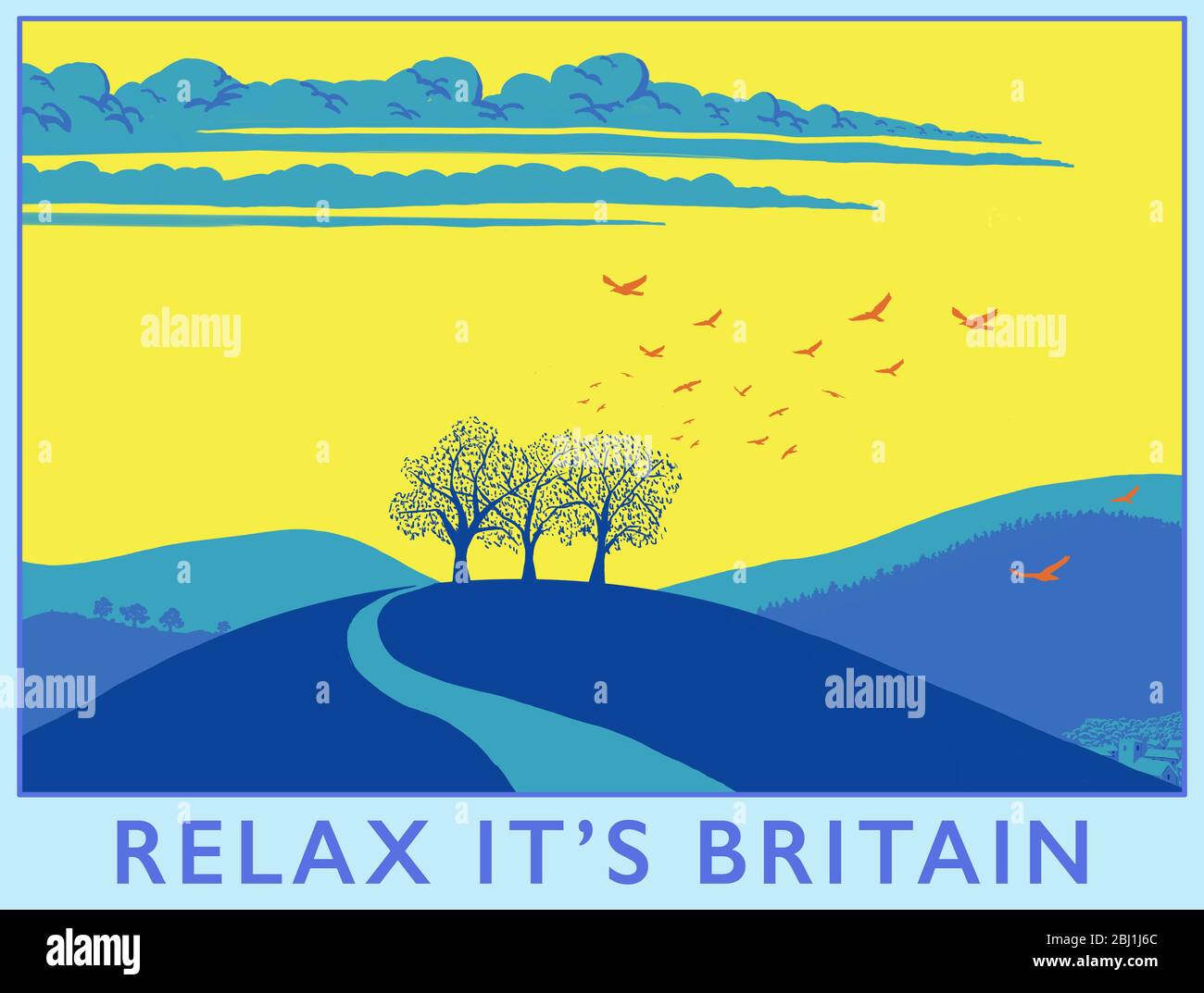 Eine Illustration der britischen Landschaft, Großbritannien, Großbritannien Stockfoto