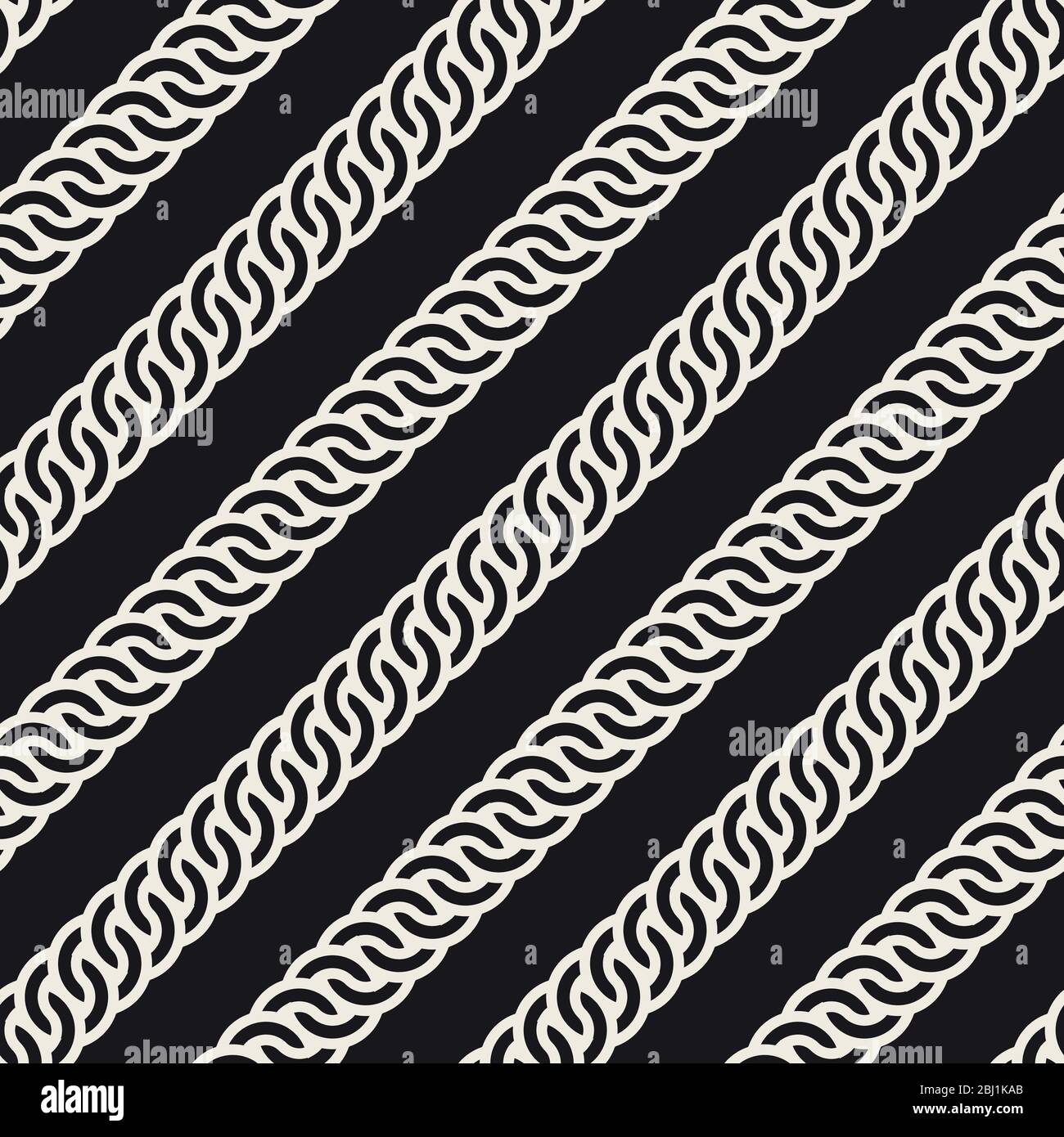 Vektor nahtlose abgerundete Interlacing Linien Muster. Stilvolle abstrakte Textur. Wiederholtes geometrisches Streifenmuster Stock Vektor