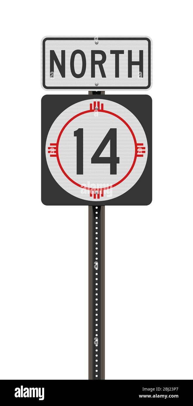 Vektorgrafik des New Mexico State Highway Straßenschild auf Metallpfosten Stock Vektor